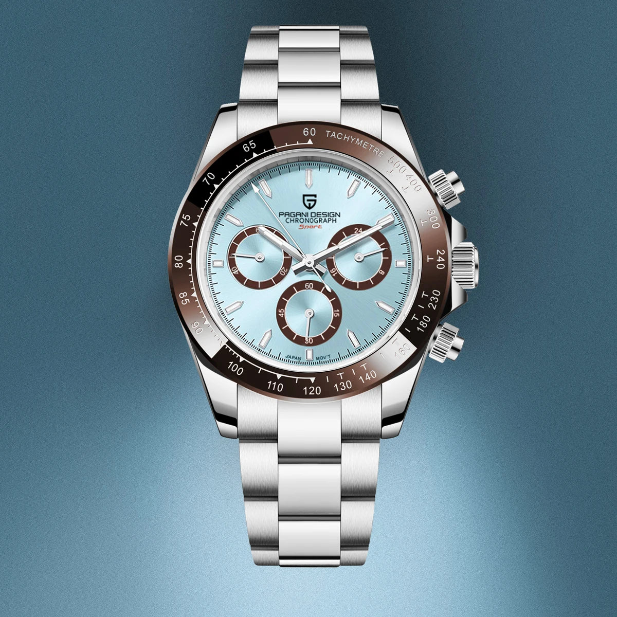 PAGANI DESIGN men’s chronograph watch – Luxury quartz wristwatch, luminous and water-resistant.