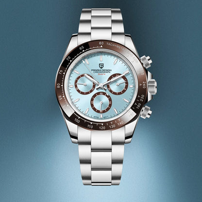 PAGANI DESIGN men’s chronograph watch – Luxury quartz wristwatch, luminous and water-resistant.