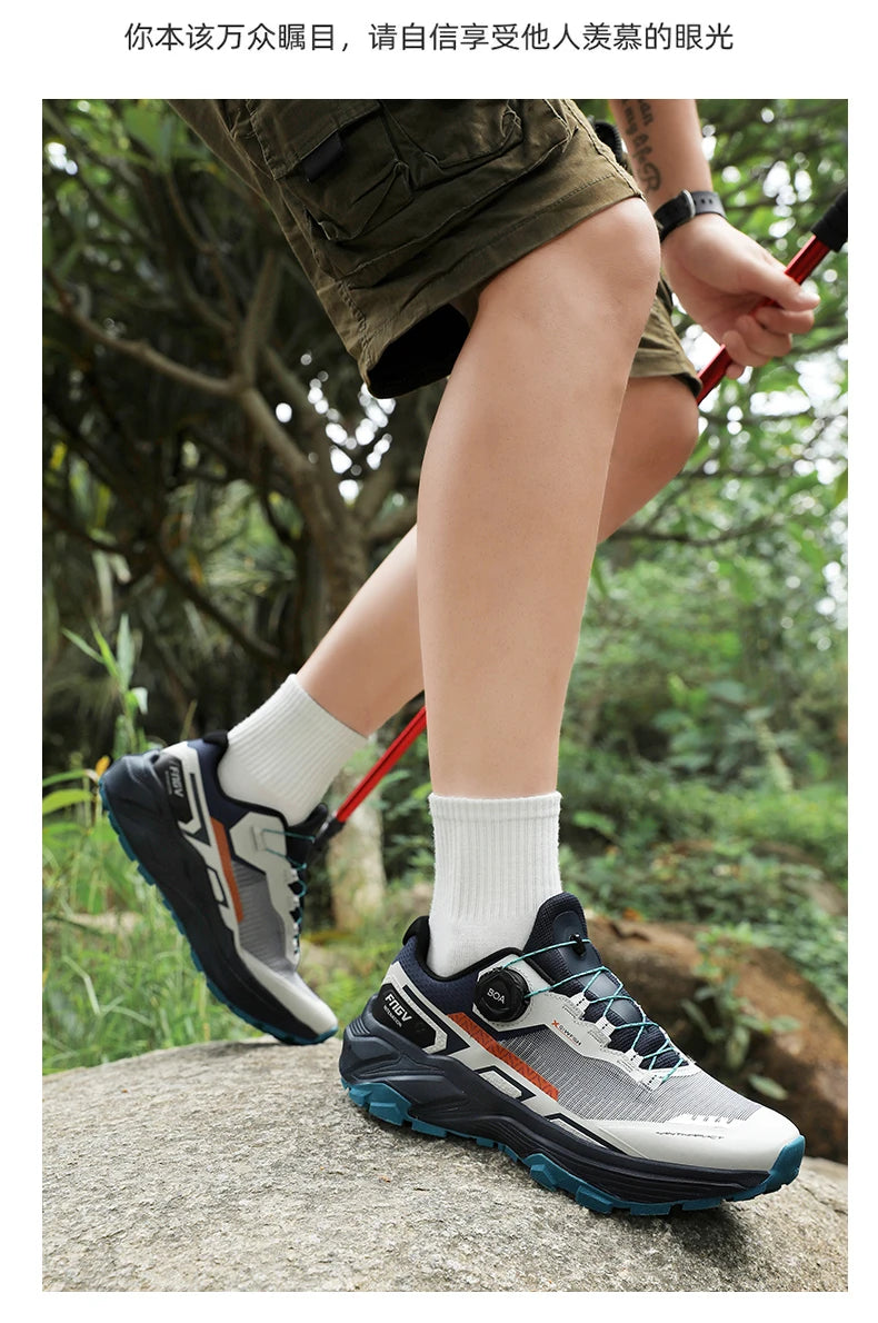 Scarpe da running da uomo primavera/estate, scarpe da trekking outdoor resistenti all’usura con chiusura BOA, stile sportivo e casual traspirante