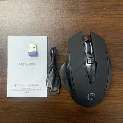 INPHIC A1 Bluetooth Mouse, Rechargeable 2.4G Tri-Mode Optical Mute Wireless Mouse, 1600 DPI for Mac, Laptop, PC, Tablet, Mobile Phone