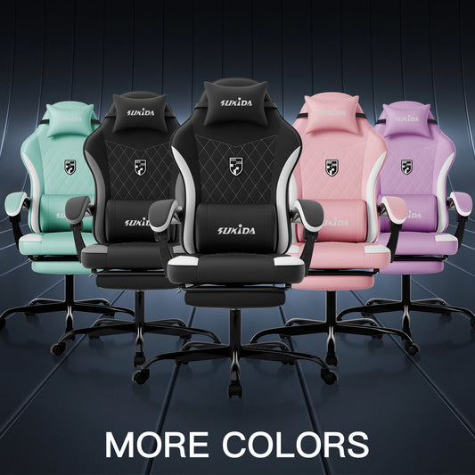 SUKIDA Gaming Chair High Back Ergonomic Computer Chair With Footrest Reclining Adult Comfortable Office Chair ﻿