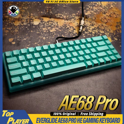 Everglide AE68 Pro Gaming Keyboard 8000Hz Polling Rate High Performance 0.001mm Rapid Trigger ADC Direct Link Dual RGB Lamp