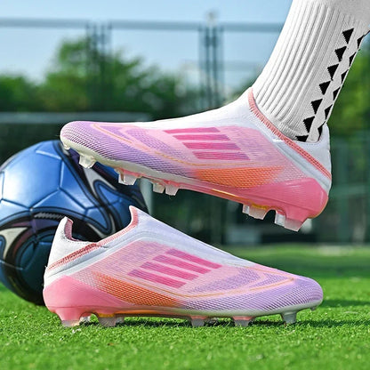 Nouvelles chaussures de football pour hommes, crampons longs d'entraînement, chaussures de football pour matchs en extérieur, crampons pour garçons et adultes, respirantes, antidérapantes, confortables pour le sport