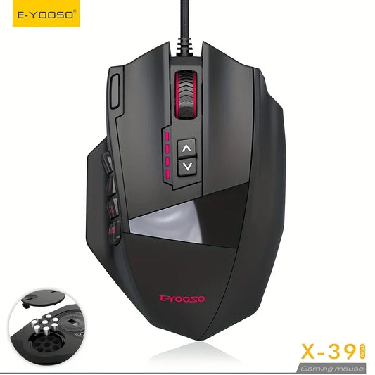 E-YOOSO X-39PRO Wired Gaming Mouse with Side Keys, Newly Upgraded Sensor SG8960, Ergonomic Mouse, Esports Mouse, Optical Mouse