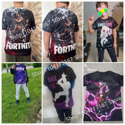 Battle Royale T-shirt Fortnite Victory T Shirt Kids Tops Girls Boys Clothes Harajuku Tees Children 3D 2025 NEW DESIGN
