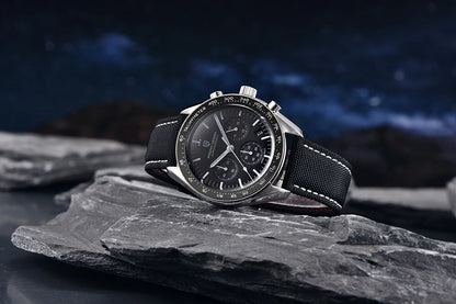 Relógio PAGANI DESIGN Moon – Cronógrafo de quartzo de luxo para homem, estilo desportivo, vidro de safira com tratamento antirreflexo, mostrador luminescente
