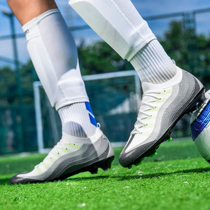 Chaussures de Football de sport pour hommes Fg/Ag, ongles longs, prairie artificielle pour adultes, chaussures spécifiques à l'entraînement durables, chaussures hautes antidérapantes