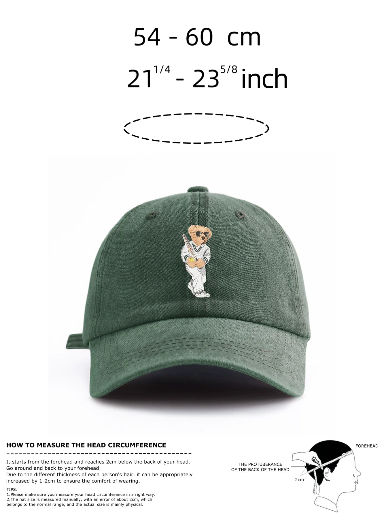 1pc Baseball Bear Print Washed Baseball Cap for Adults,  Minimalist Retro Style Casual Soft Adjustable Dad Hat, Perfect As Gift