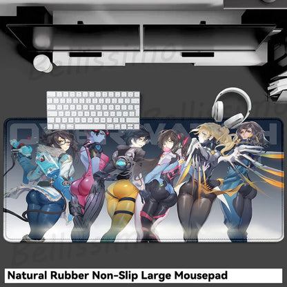 Accessori gaming O-Overwatch D-D.va Tappetino mouse grande Tappetino per tastiera e mouse PC Scrivania XXL Tappetini estesi Gamer Mausepad