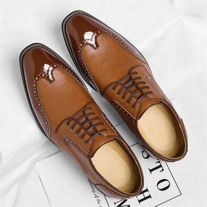 PU Leather Men's Oxford Shoes Heighten Formal Casual Shoes Business Male Suit Shoes New Design Derby Footwear Walking Sneakers