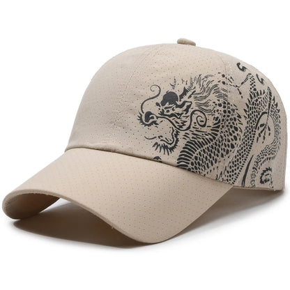 Șapcă de baseball cu imprimeu dragon, șapcă sport de vară pentru protecție solară în aer liber, cu uscare rapidă, șapcă casual pentru bărbați și femei, cu cozoroc în formă de cioc de rață