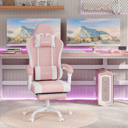 WOLTU sukamoji kompiuterio kėdė su masažo funkcija, ergonominė biuro kėdė su pagalvėle ir pakoju, reguliuojamo aukščio gaming kėdė