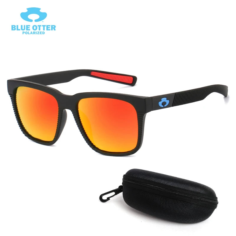 BLUE OTTER polarizált sportnapszemüveg UV400 kerékpározáshoz, horgászathoz, futáshoz, vezetéshez, férfiaknak és nőknek, kültéri szemüveg dobozzal BT03
