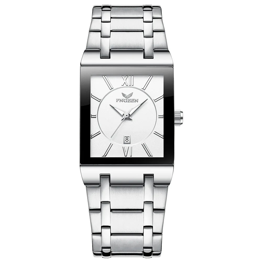 Orologio da polso di lusso BINBOND al quarzo di precisione da uomo, luminescente, impermeabile, con datario automatico, in acciaio inossidabile resistente, stile casual.