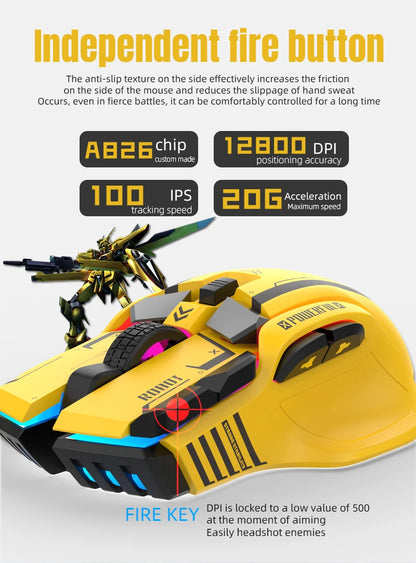 High-end Programmable Gaming Mouse Wired 12800 DPI 12 keys RGB Game Mice for Windows IOS Home Office Laptop PC