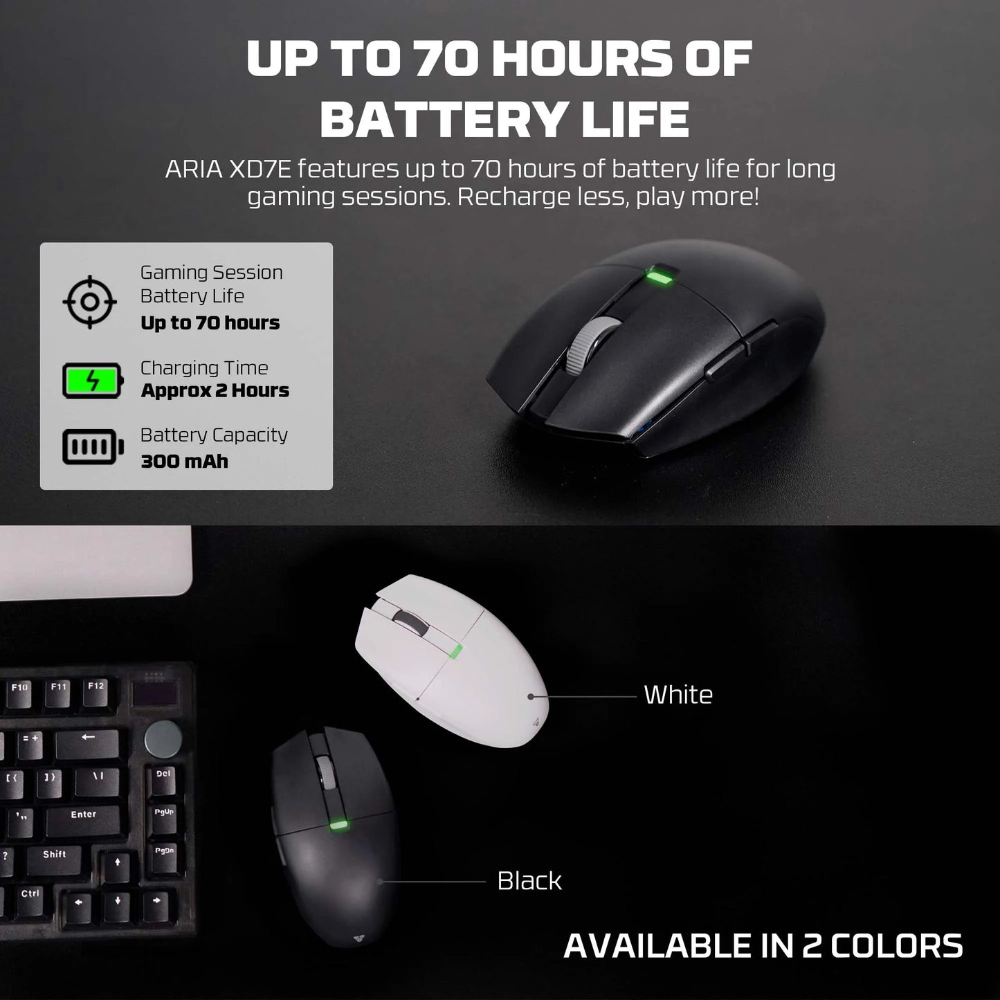 FANTECH Aria XD7E 2.4G Wireless Gaming Mouse PixArt 3311 1000Hz 59g Lightweight Gamer Mice For PC Laptop