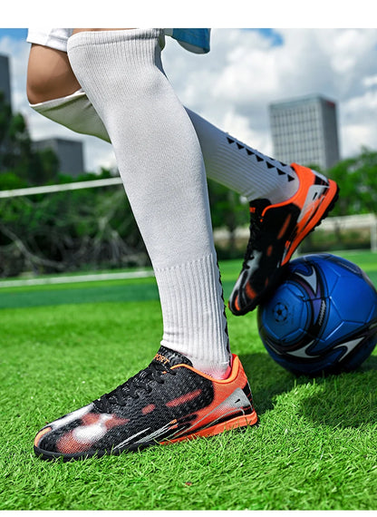 Nouvelles chaussures de Football en plein air pour hommes crampons chaussures de Football professionnelles bottes de terrain de Football pour enfants baskets d'entraînement confortables et antidérapantes