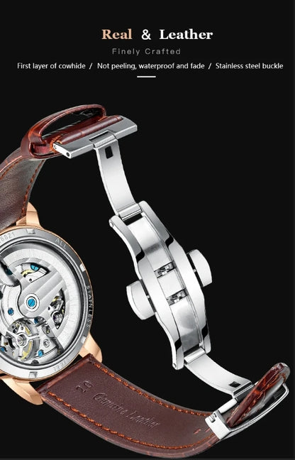 AILANG watch men's advanced expensive automatic mechanical watch Rome double tourbillon waterproof watch.