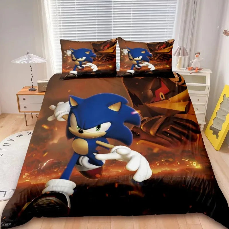 2/3 kom Sonic navlaka za poplun, dječji set posteljine, set navlake za poplun za uređenje spavaće sobe, pokloni za tinejdžere i djecu, jednostruki i bračni krevet