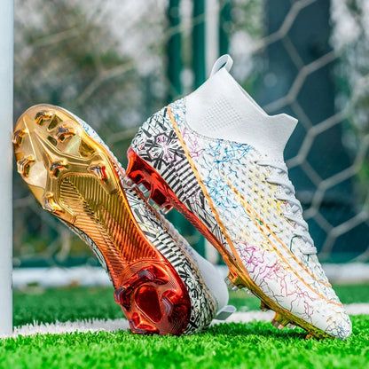 Chaussures de football pour enfants, crampons de football pour garçons et filles, chaussures de sport d'extérieur légères, durables et antidérapantes pour les jeunes