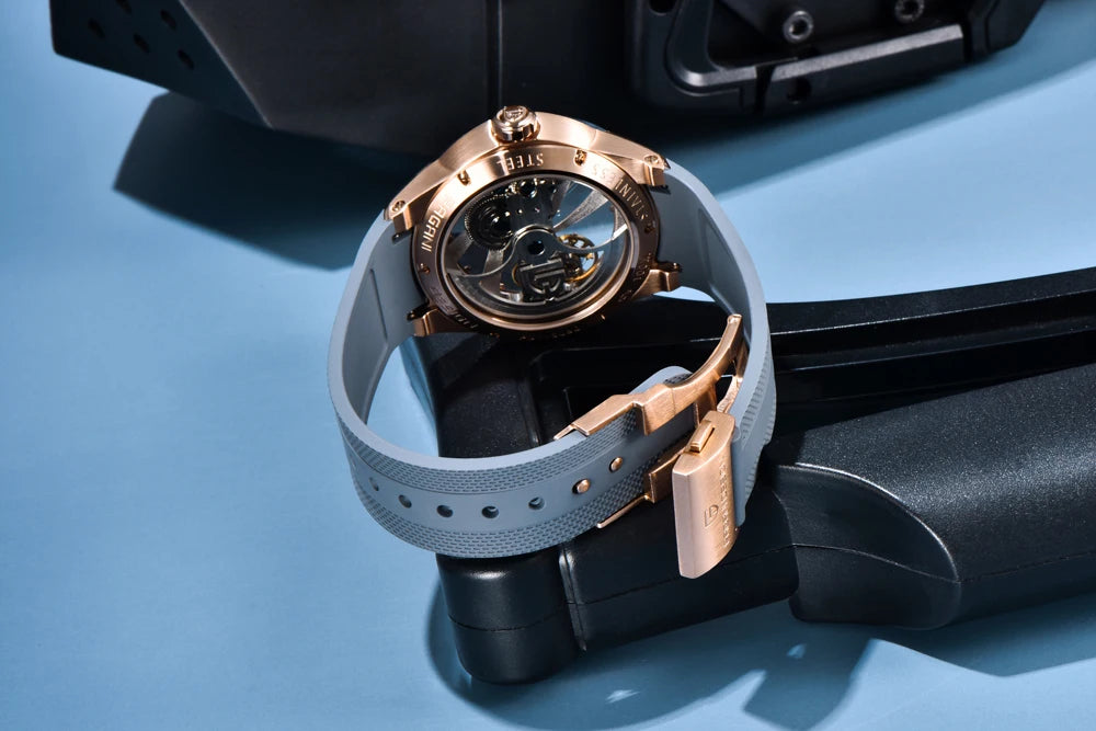 Herrenuhr PAGANI DESIGN – Mechanisches Automatik-Luxusmodell, durchbrochenes Zifferblatt, Saphirglas mit Antireflexbeschichtung, wasserdicht, leuchtende Zeiger – Geschenkidee für Herren