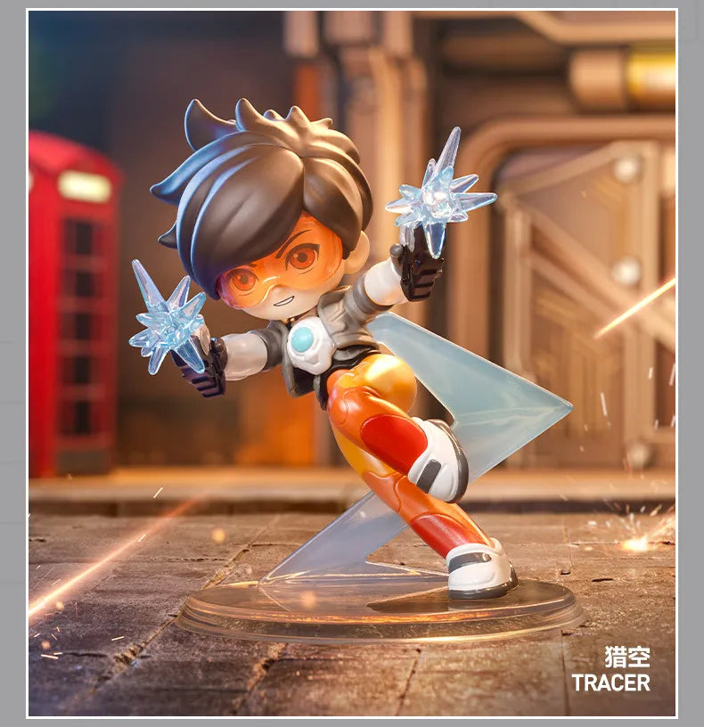 POP MART Overwatch Play of The Game Series originali akloji dėžutė, staigmenos paslaptinga dėžutė, mielos anime veiksmo figūrėlės, dekoracijos ir figūrėlės