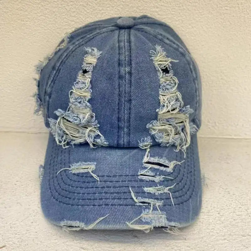 Gorra de béisbol de denim lavado para mujer y hombre, con visera, transpirable, para primavera y verano, gorra vintage con cierre a presión para mujer