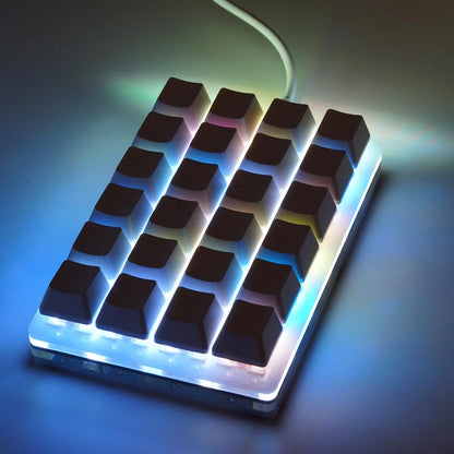 Mini teclado mecânico USB personalizado de 24 teclas preto/branco para gaming, Sayo Device, teclado programável de atalhos com teclas macro