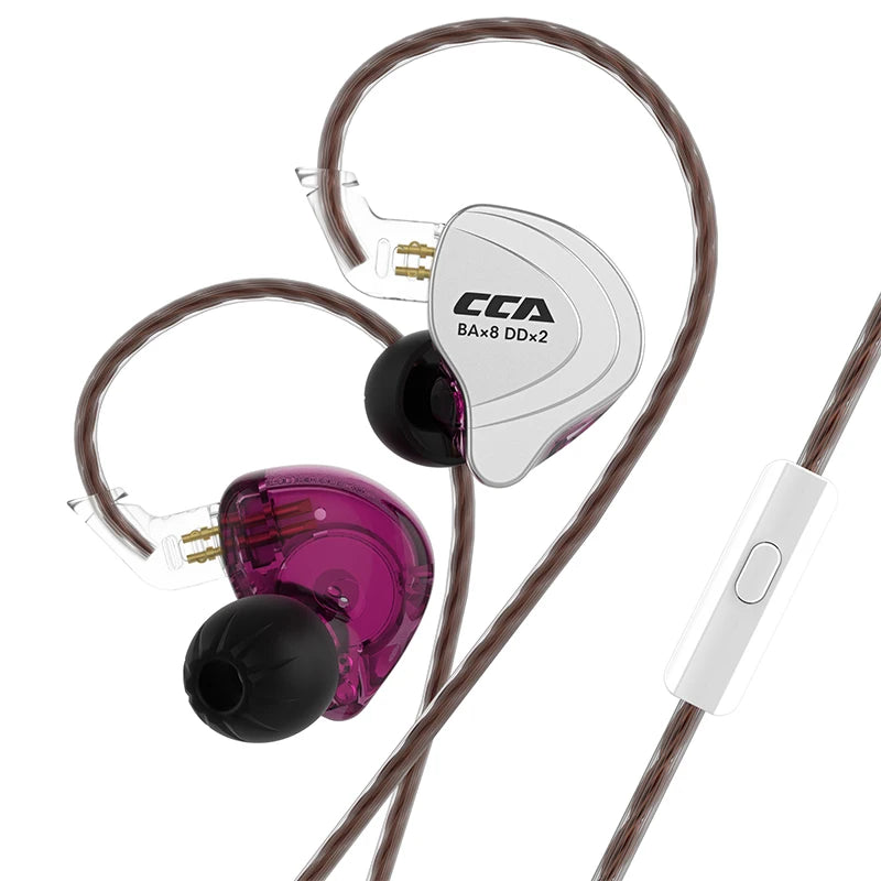 Casque audio HiFi CCA C10, technologie hybride 4BA+1DD, intra-auriculaire, musique, DJ, gamer, sport, suppression active du bruit, casque de monitoring