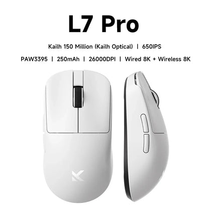 MCHOSE L7 Ultra+ średnio-duża mysz gamingowa do e-sportu z sensorem Paw3950, bezprzewodowa, trzy tryby, lekka mysz biurowa Dual-Drive do komputera