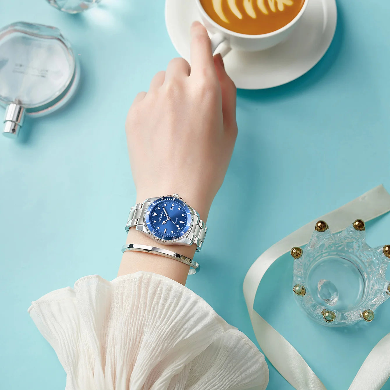 Women's Stainless Steel Strap Elegant Business Classic Date Quartz Watch