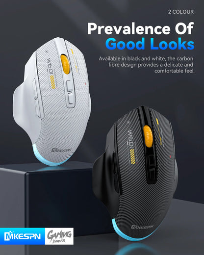 Ratón gaming inalámbrico Bluetooth, ratón RGB con cable/inalámbrico de 12800 DPI con 7 botones programables, para PC portátil y gaming