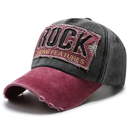 Vysoce kvalitní bavlněná baseballová kšiltovka s výšivkou ROCK pro muže a ženy, snapback kšiltovka pro outdoorový sport a ochranu před sluncem
