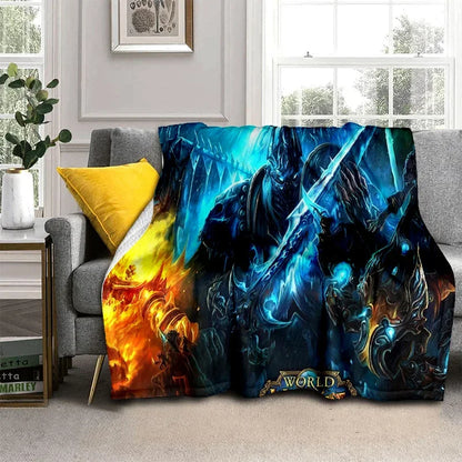 3D World of Warcraft-spil WOW Lich King DH-tæppe, blødt tæppe til hjemmet, soveværelset, sengen, sofaen, picnic, rejser, kontoret og børn