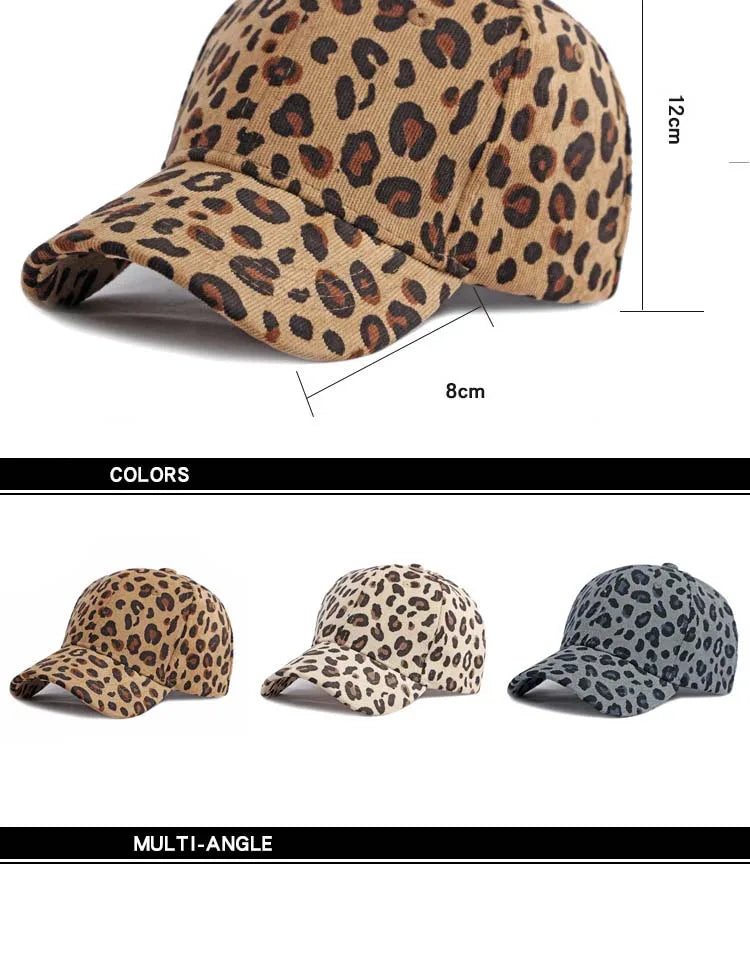 Wholesale NewFashion Spring Summer Unisex Leopard Print Baseball Caps Spring Autumn Outdoor Adjustable Casual Hats Sunscreen Hat