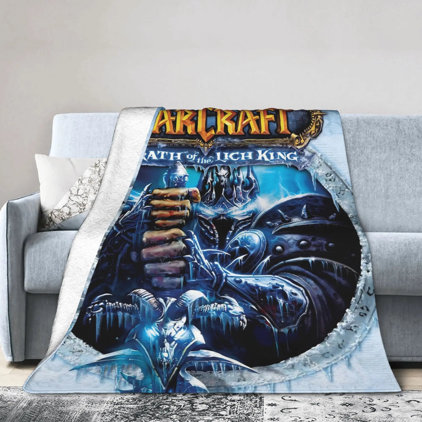 WOW World of Warcraft Arthas Retro Game Soft Blankets Travel Plush Throw Blanket Pattern Bedroom Flannel Bedspread Sofa Cover