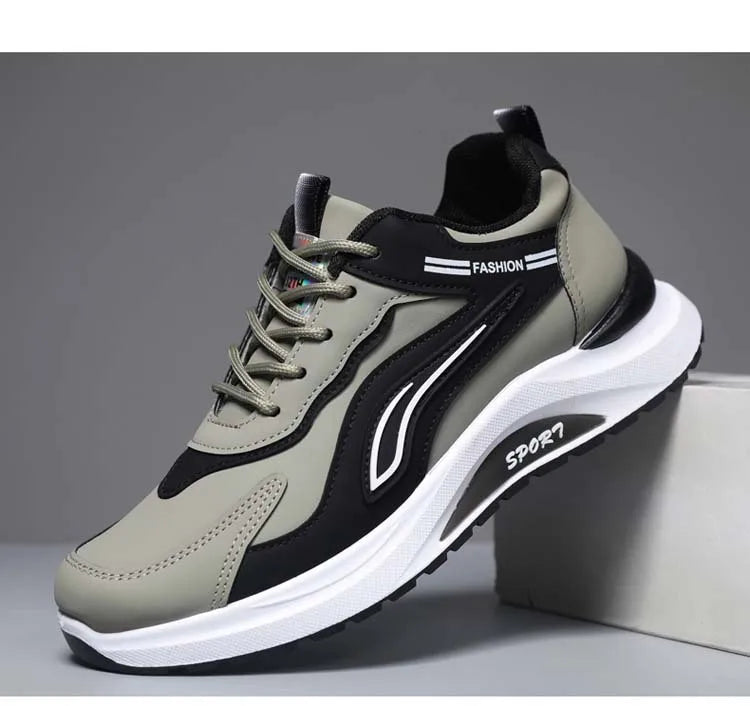 Modne męskie buty sportowe w koreańskim stylu, sznurowane, casualowe, do biegania, wygodne, oddychające, z grubą podeszwą