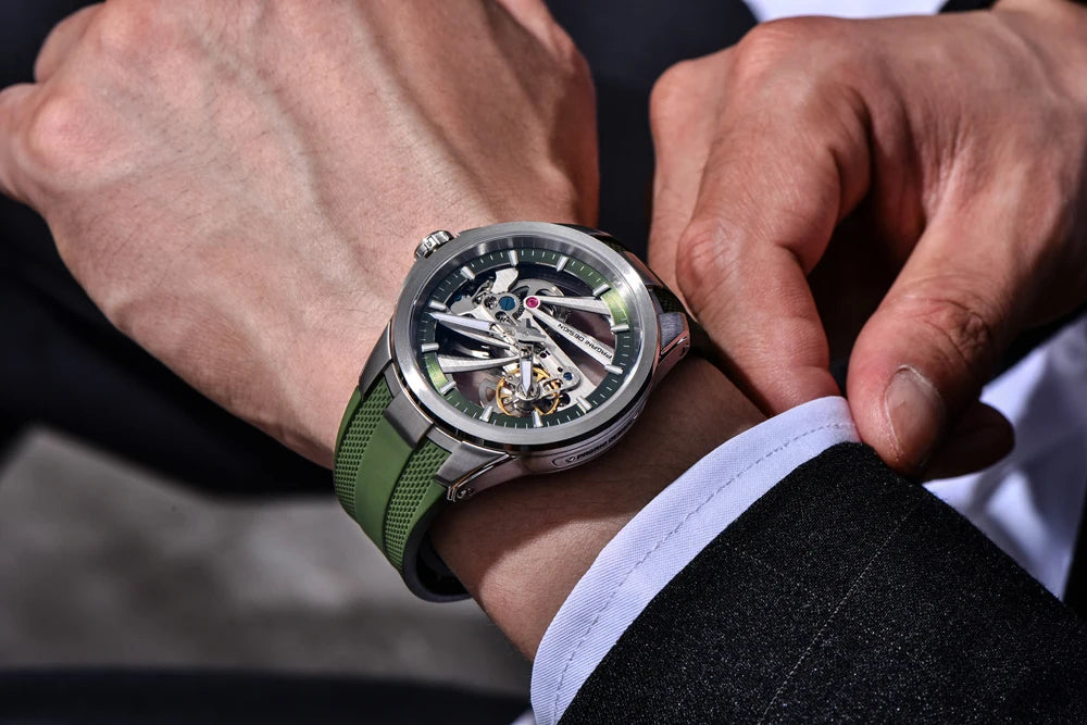 Herrenuhr PAGANI DESIGN – Mechanisches Automatik-Luxusmodell, durchbrochenes Zifferblatt, Saphirglas mit Antireflexbeschichtung, wasserdicht, leuchtende Zeiger – Geschenkidee für Herren