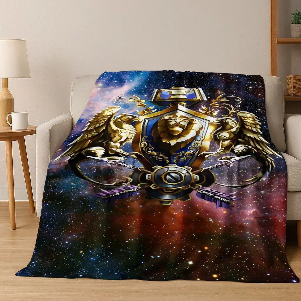 Pătură din flanel WOW World of Warcraft Arthas Demon Illidan Sylvanas, pled moale și confortabil pentru casă, dormitor, pat, canapea, husă, cadou