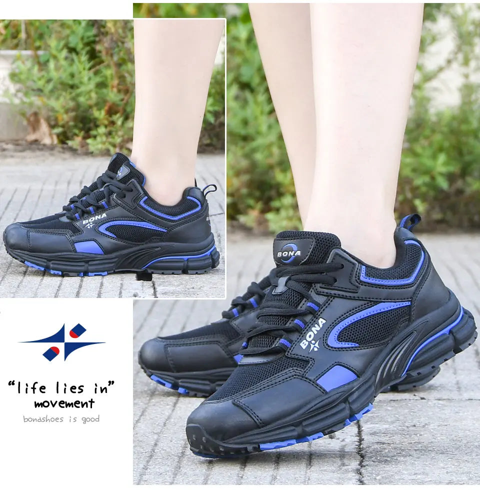 BONA new designers running shoes breathable outdoor sports shoes women lightweight sneakers ladies comfort athletic shoes