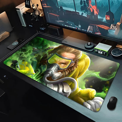 Apex Legends Caustic egérpad, nagy méretű játékos kiegészítő, egérpad, gamer asztali szőnyeg, irodai billentyűzet, XXL, anime szőnyeg, sebesség