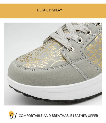 Women’s Leather Casual Sneakers Fashion Comfortable Platform Walking Shoes Wedge Moccasins Breathable Loafers Zapatos De Mujer