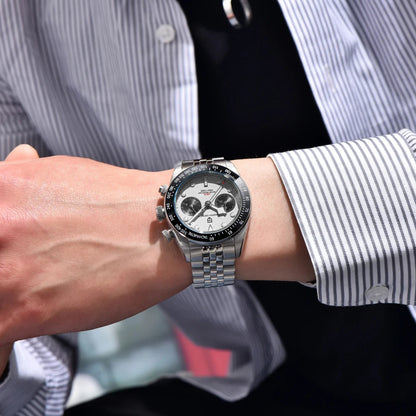 PAGANI DESIGN Új Panda férfi karórák – csúcsminőségű luxus kvarc karórák – kronográf karóra – férfi ajándék – AR zafír kerámia keret