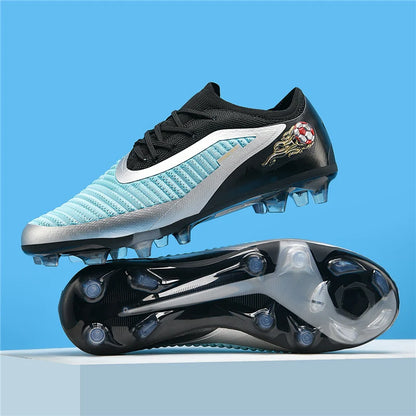 Nouvelles chaussures de football pour hommes, crampons de sport d'extérieur, antidérapantes, à longues pointes, respirantes et confortables pour l'entraînement et les matchs.