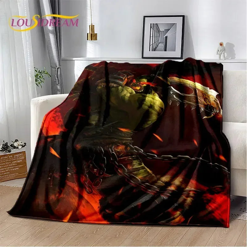 World of Warcraft,WOW ,Game Gamer Soft Plush Blanket,Flannel Blanket Throw Blanket for Living Room Bedroom Bed Sofa Picnic Cover