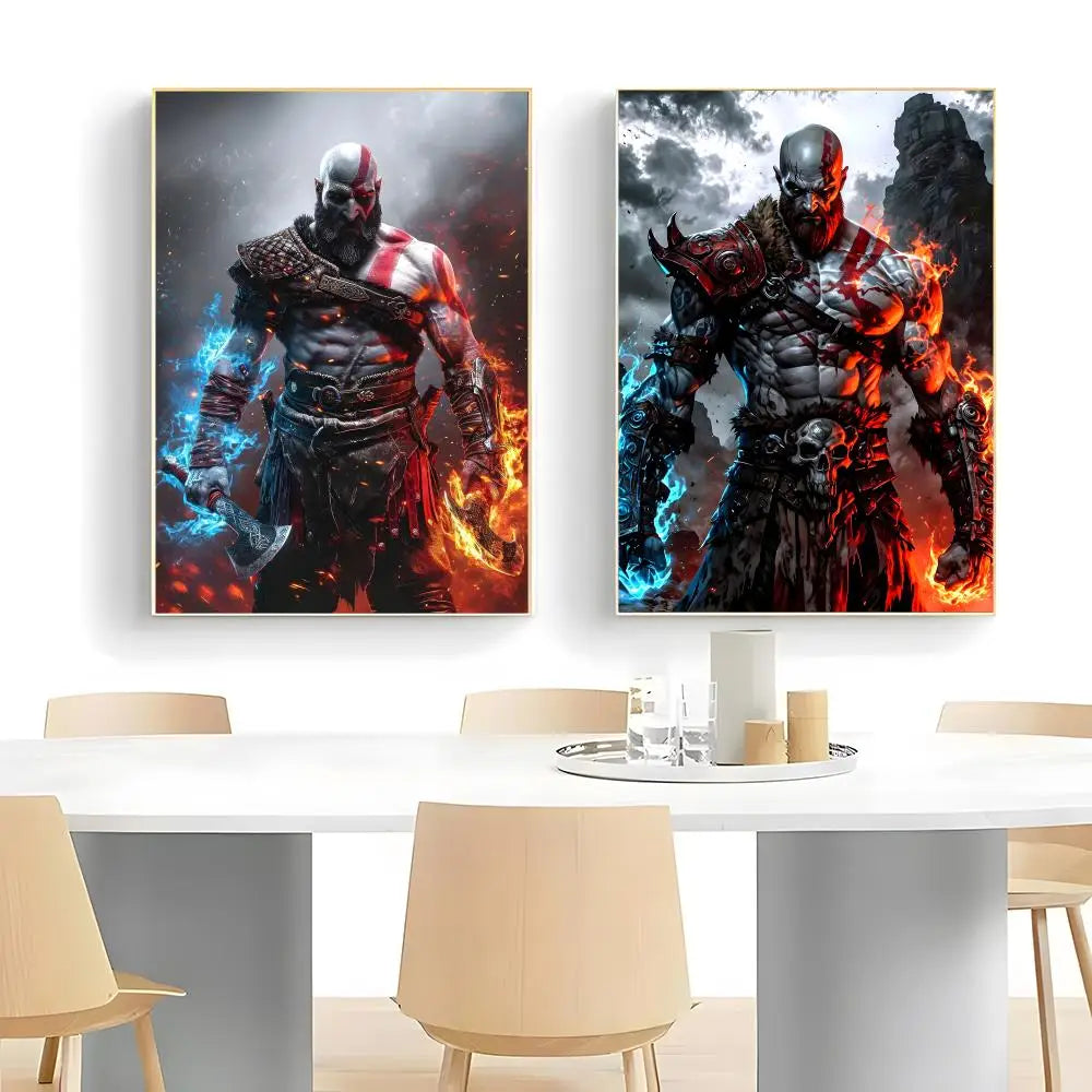 Game G-God of War poszter, öntapadó művészeti, vízálló papír matricák, kávézó, bár, szoba falidekoráció