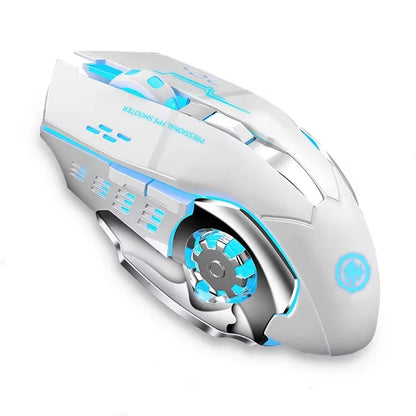 Kabellose Bluetooth-Maus 2.4G USB Mecha Gaming-Maus, wiederaufladbar, leise, mit Hintergrundbeleuchtung, ergonomische Büromaus, Gaming-Zubehör