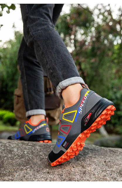 Men Cycling Shoes Outdoor Mountain Cross-Country Cycling Shoes Men Non-Slip Wear-Resistant Cycling Training Shoes Hiking Shoes