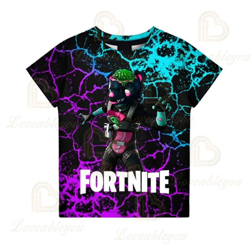 Fortnite Victory Royale Ninja Fashion 3D-T-Shirts, Sommer-Kurzarm, Kinderkleidung, Cartoon-Print, Babykleidung, Kinder-T-Shirt