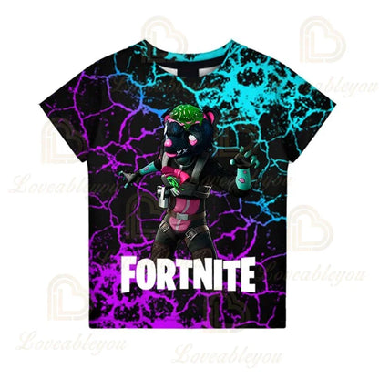 Fortnite Victory Royale Ninja Fashion 3D-T-Shirts, Sommer-Kurzarm, Kinderkleidung, Cartoon-Print, Babykleidung, Kinder-T-Shirt